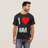 LULAバレンタイン大好きすみませんレディース男子ハートの下 Tシャツ (正面フル)