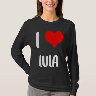 LULAバレンタイン大好きすみませんレディース男子ハートの下 Tシャツ