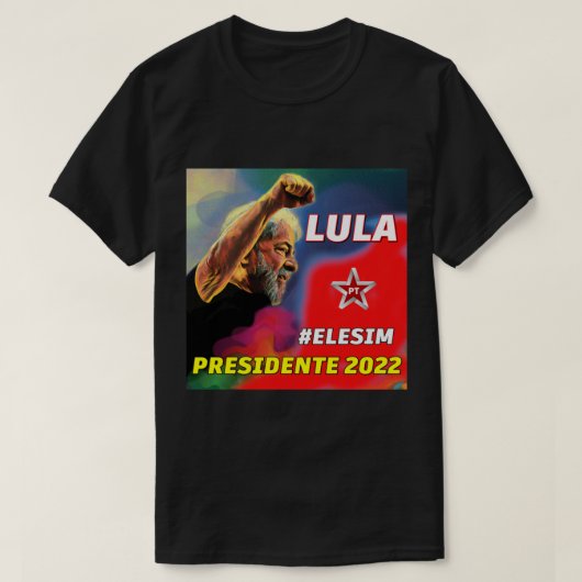 LULA 2022, LULA PRESIDENTE, LULA LIVRE Tシャツ (デザイン正面)