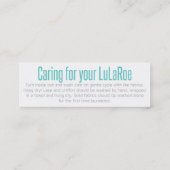 LuLaRoeの洗浄の指示およびサンキューカード ロイヤリティカード (裏面)