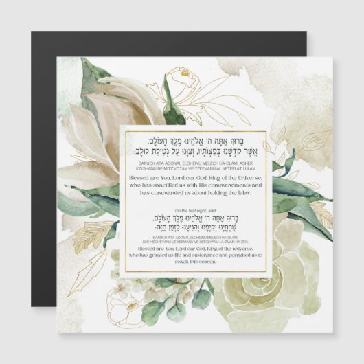 Lulav Shaking'賛美s in Hebrew - Sukkah Decor (正面/裏面)