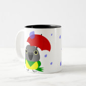 Luluの雨で付くセネガルのオウム ツートーンマグカップ (正面左)