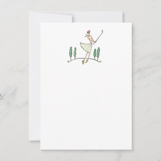 Luluノート/ゴルフアウトティング/ 4.5 x 6.25フラットカード サンキューカード (正面)