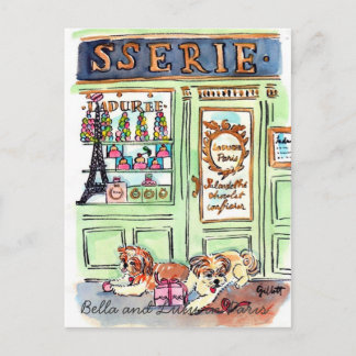 Lulu & Bellaパリのはがきに行く ポストカード