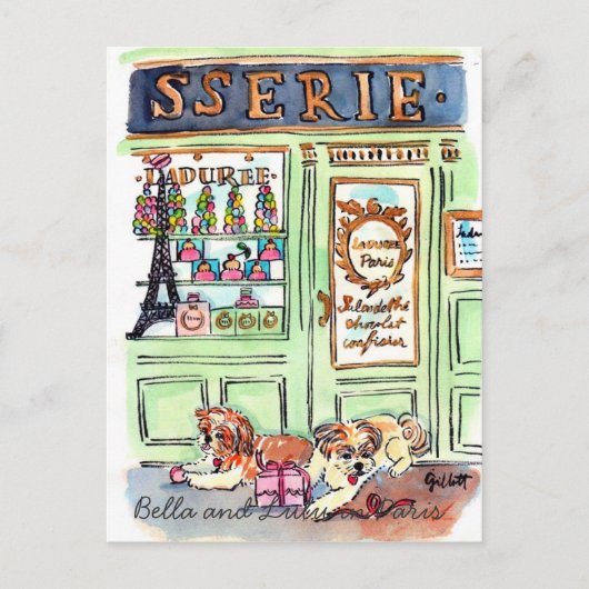 Lulu & Bellaパリのはがきに行く ポストカード (正面)