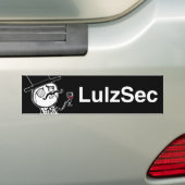 LulzSecのバンパーステッカーの黒のMonocleの人 バンパーステッカー (車上)