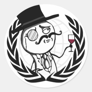 LulzSecの匿名のロゴ ラウンドシール
