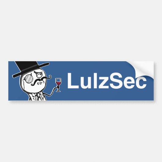 LulzsecのMonocleの人のバンパーステッカー(青い) バンパーステッカー (正面)