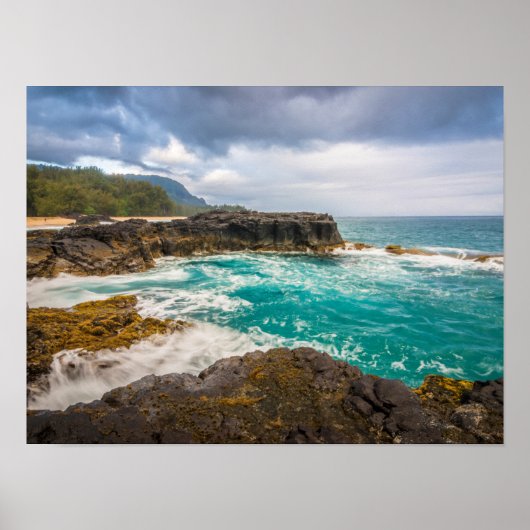 Lumaha'i Beach, Kauai, Hawaii ポスター (正面)