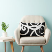Lumbarホワイトおよびブラックモダン抽象芸術・デザイナ ランバークッション (椅子)