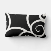 Lumbarホワイトおよびブラックモダン抽象芸術・デザイナ ランバークッション (裏面)