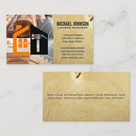 Lumber Saw | Builder Logo 名刺 (正面/裏面)