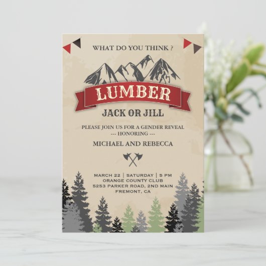 LumberjackまたはJill Genderによるパーティーの表示 招待状 (スタンド正面)