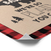 LumberjackウェルカムサインテーブルサインPlaid bear ポスター (角)