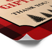 Lumberjackカード&ギフトシャワーサイン赤い格子縞 ポスター (角)