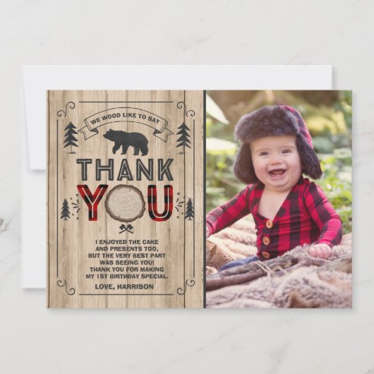 LumberjackサンキューカードLumberjackパーティー サンキューカード (正面)