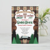 Lumberjackジェンダーが赤ちゃんシャワーを明らかにする 招待状 (スタンド正面)