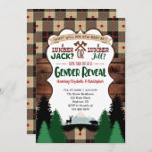 Lumberjackジェンダーが赤ちゃんシャワーを明らかにする 招待状 (正面/裏面)