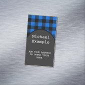 Lumberjackスタイル – ブルーファブリック+アイディア マグネット名刺 (インサイチュ)