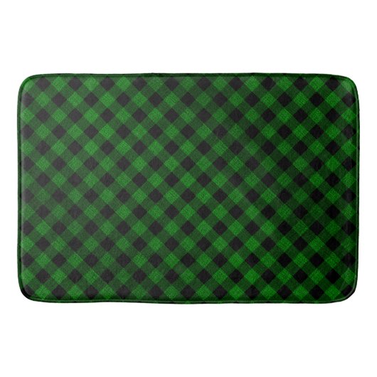 Lumberjackスタイル – 緑のファブリック+アイディア バスマット (正面)