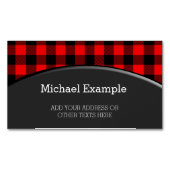 Lumberjackスタイル – 赤い生地+アイディア マグネット名刺 (正面)