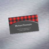 Lumberjackスタイル – 赤い生地+アイディア マグネット名刺 (インサイチュ)