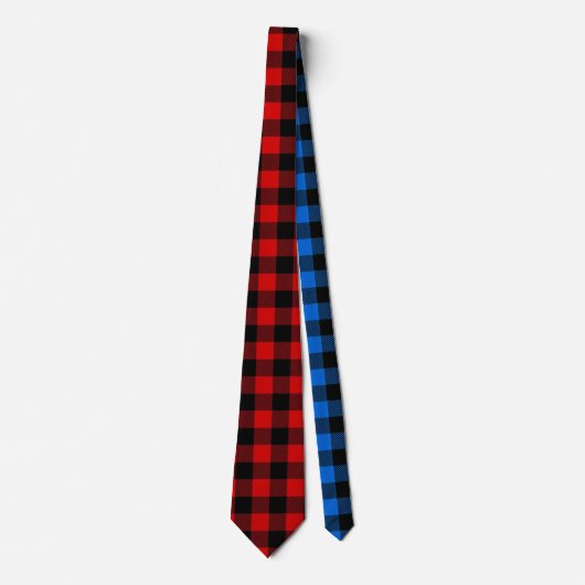Lumberjackスタイル – 赤と青のファブリック+アイディア ネクタイ (正面)