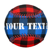 Lumberjackスタイル – 赤と青のファブリック+アイディア 野球ボール (裏面)