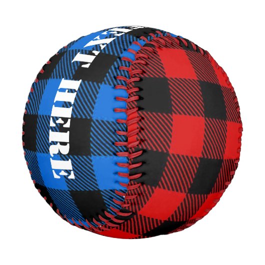 Lumberjackスタイル – 赤と青のファブリック+アイディア 野球ボール (アングル)