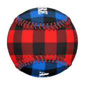 Lumberjackスタイル – 赤と青のファブリック+アイディア 野球ボール (正面)