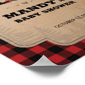 Lumberjackバッファロープレイドベビーシャワー歓迎サイン ポスター (角)