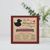 LumberjackバッファロープレイドボーイズDuck赤ちゃんシャワー 招待状 (スタンド正面)