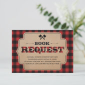 Lumberjackバッファロープレイド赤ちゃんシャワー予約リクエスト エンクロージャーカード (スタンド正面)