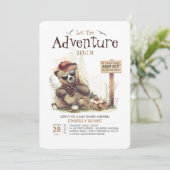 Lumberjackベビーシャワーウッドランドリトルクマかわいい子 招待状 (スタンド正面)