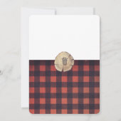 Lumberjackベビーシャワーウッドランドリトルクマかわいい子 招待状 (裏面)