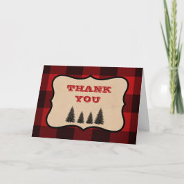 Lumberjackベビーシャワーサンキューカード折り サンキューカード