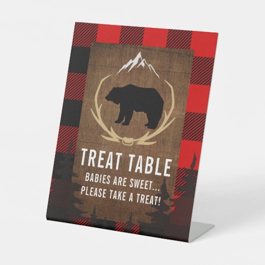 Lumberjackベビーシャワートリートサイン 台座サイン (正面)