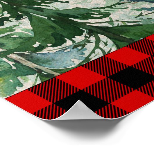 Lumberjack森の赤ちゃんシャワー歓迎サイン ポスター (角)