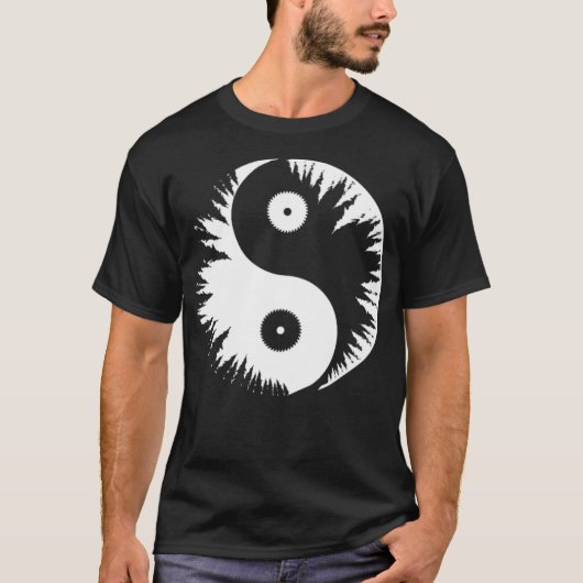 Lumberjack森林労働者の円形ソーおもしろいクロス Tシャツ (正面)