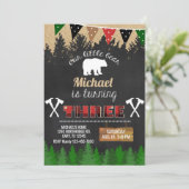 Lumberjack男の子3番目の誕生日の招待。 招待状 (スタンド正面)