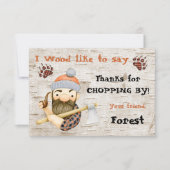 Lumberjack素朴ありがとうノートカード 招待状 (正面)