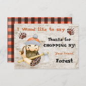 Lumberjack素朴ありがとうノートカード 招待状 (正面/裏面)