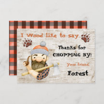 Lumberjack素朴ありがとうノートカード