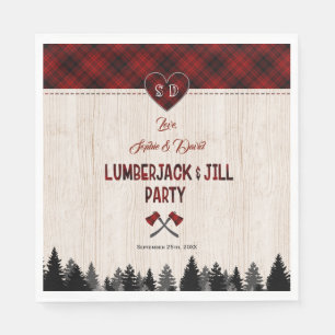 LumberJack素朴とJillの結婚カップル・シャワー スタンダードランチョンナプキン