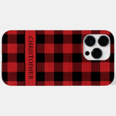 Lumberjack素朴レッドブラックバッファロープレイド名 Case-Mate iPhoneケース (裏面 (横))