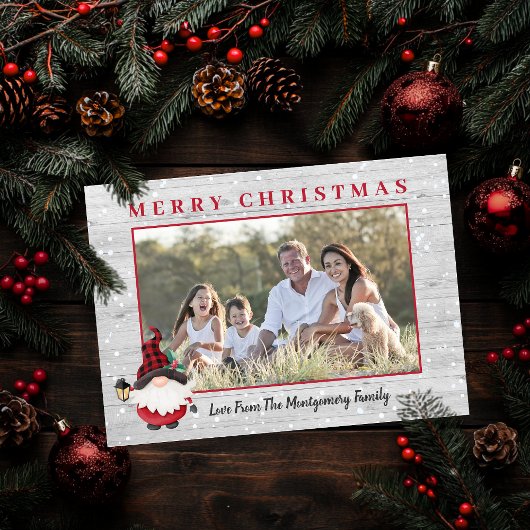 Lumberjack素朴格言カスタム写真クリスマス シーズンカード