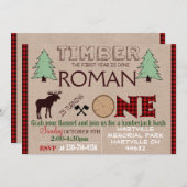 Lumberjack誕生日パーティー招待カード 招待状 (正面/裏面)