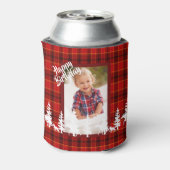 Lumberjack誕生日フォトレッドプレイドパターン 缶クーラー (缶裏面)