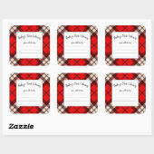 Lumberjack赤い格子模様の赤いシャワーブック スクエアシール (シート)