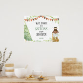 Lumberjack赤ちゃんシャワー歓迎サイン ポスター (キッチン)